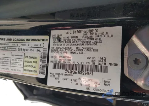 2016 Ford Fusion S из США, поврежденный, VIN 3FA6P0G71GR224631